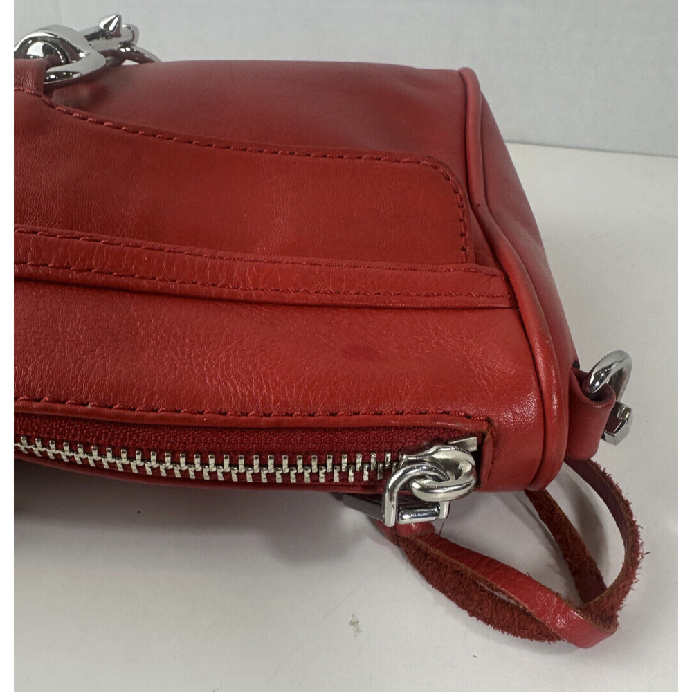 Rebecca Minkoff Mini Mac Crossbody Bag Red Leather Purse Chain Strap Studded - Picture 8 of 16